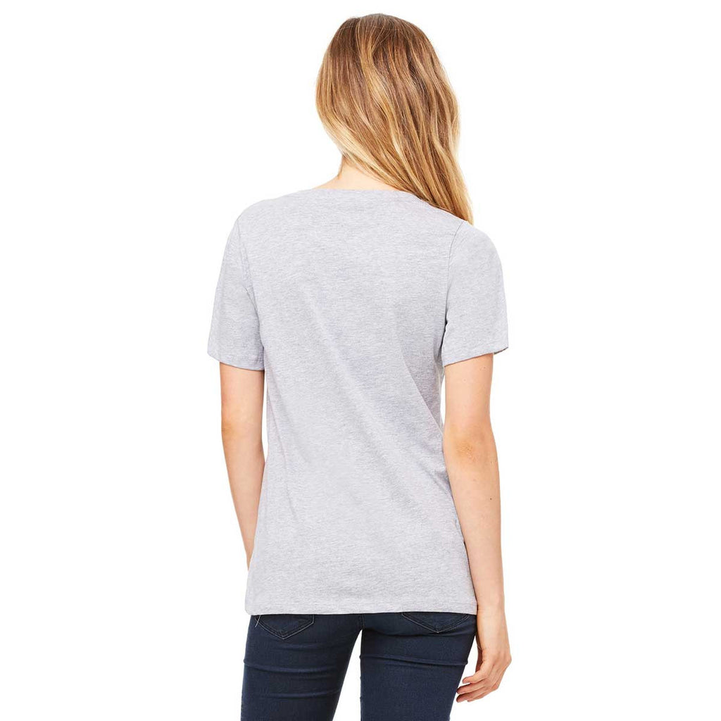 Bella + Canvas Women's Athletic Heather Relaxed Jersey Short-Sleeve V-Neck T-Shirt