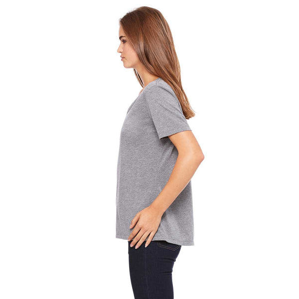Bella + Canvas Women's Grey Triblend Relaxed Jersey Short-Sleeve V-Nec