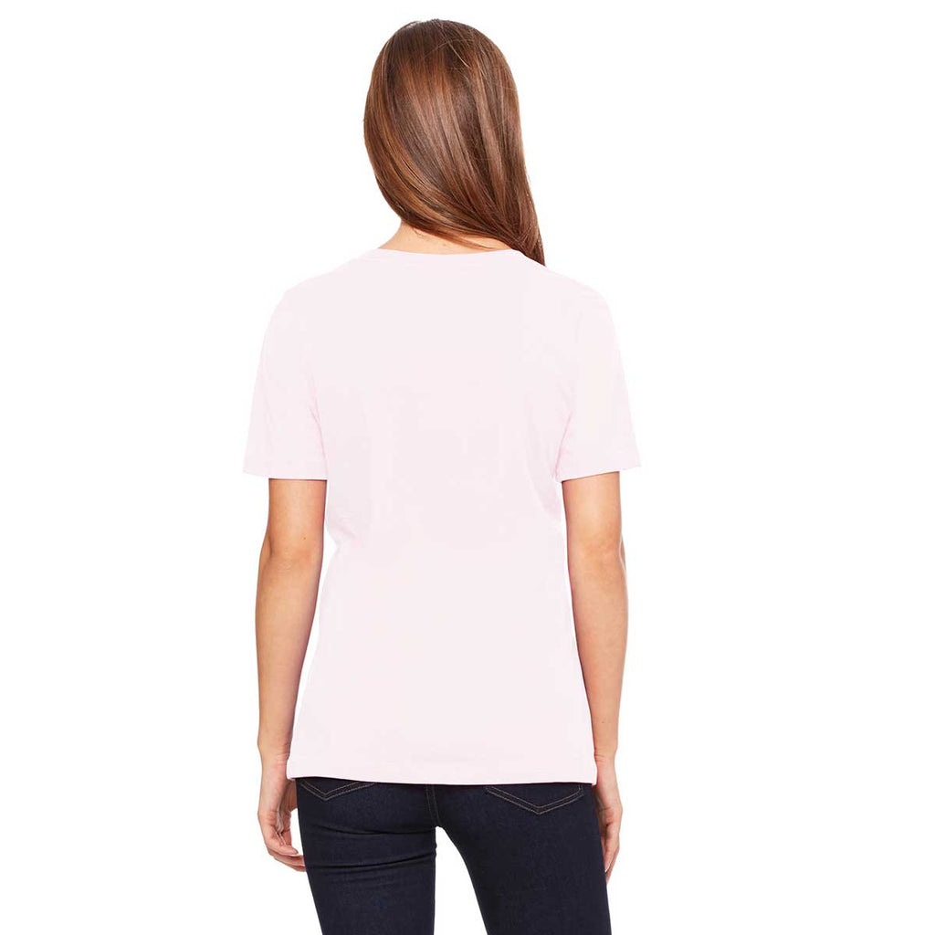 Bella + Canvas Women's Pink Relaxed Jersey Short-Sleeve V-Neck T-Shirt