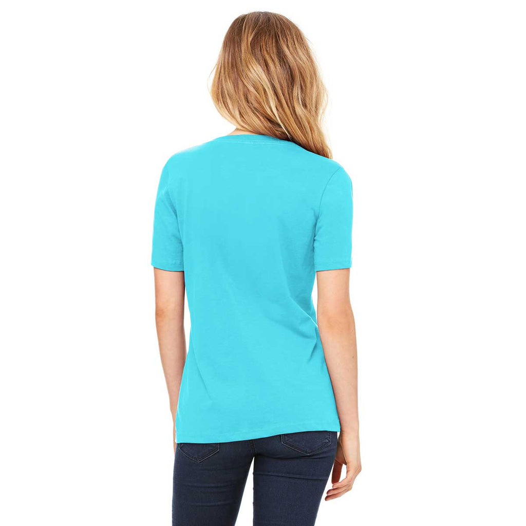 Bella + Canvas Women's Turquoise Relaxed Jersey Short-Sleeve V-Neck T-Shirt