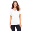 Bella + Canvas Women's White Relaxed Jersey Short-Sleeve V-Neck T-Shirt