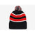 Pacific Headwear Black/Red/White Loose Fit Pom-Pom Beanie