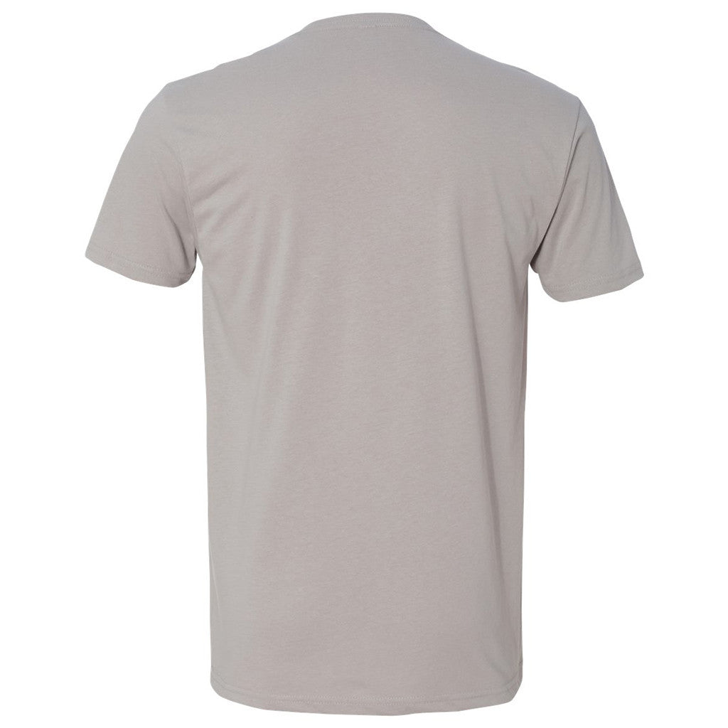 Next Level Men's Light Grey Premium Fitted Sueded V-Neck Tee