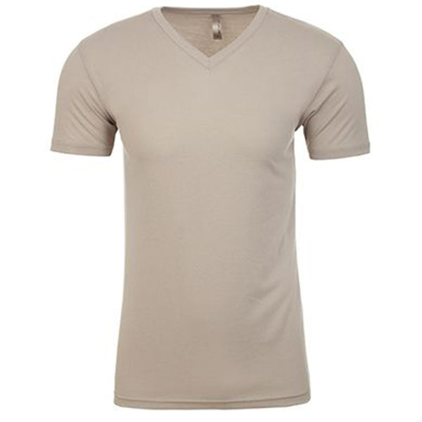 Next Level Men's Sand Premium Fitted Sueded V-Neck Tee