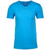 Next Level Men's Turquoise Premium Fitted Sueded V-Neck Tee