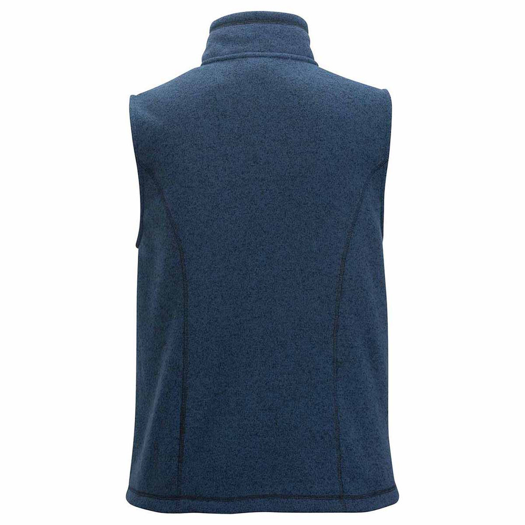 Edwards Women's Blue Heather Sweater Knit Fleece Vest With Pockets