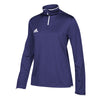 adidas Women's Collegiate Purple/White Team Iconic Knit Long Sleeve Quarter Zip
