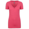 Next Level Women's Raspberry CVC Deep V Tee