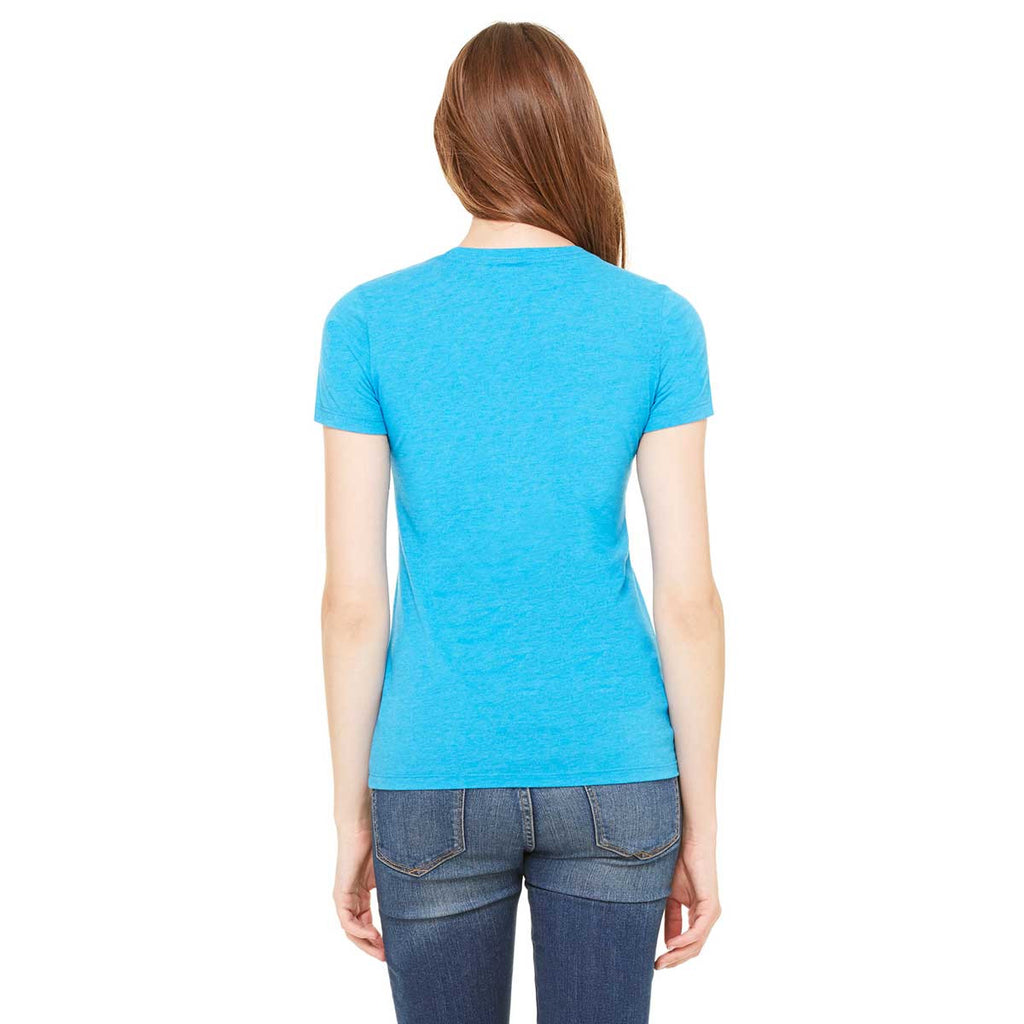 Bella + Canvas Women's Neon Blue Poly-Cotton Short-Sleeve T-Shirt