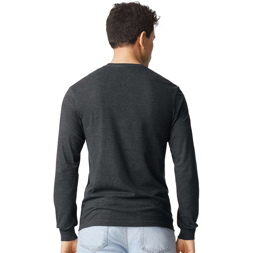 Gildan Men's Pitch Black Mist Softstyle CVC Long Sleeve T-Shirt