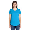 Anvil Women's Heather Caribbean Blue Triblend Scoop Neck T-Shirt