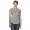 Anvil Women's Heather Grey Triblend V-Neck T-Shirt
