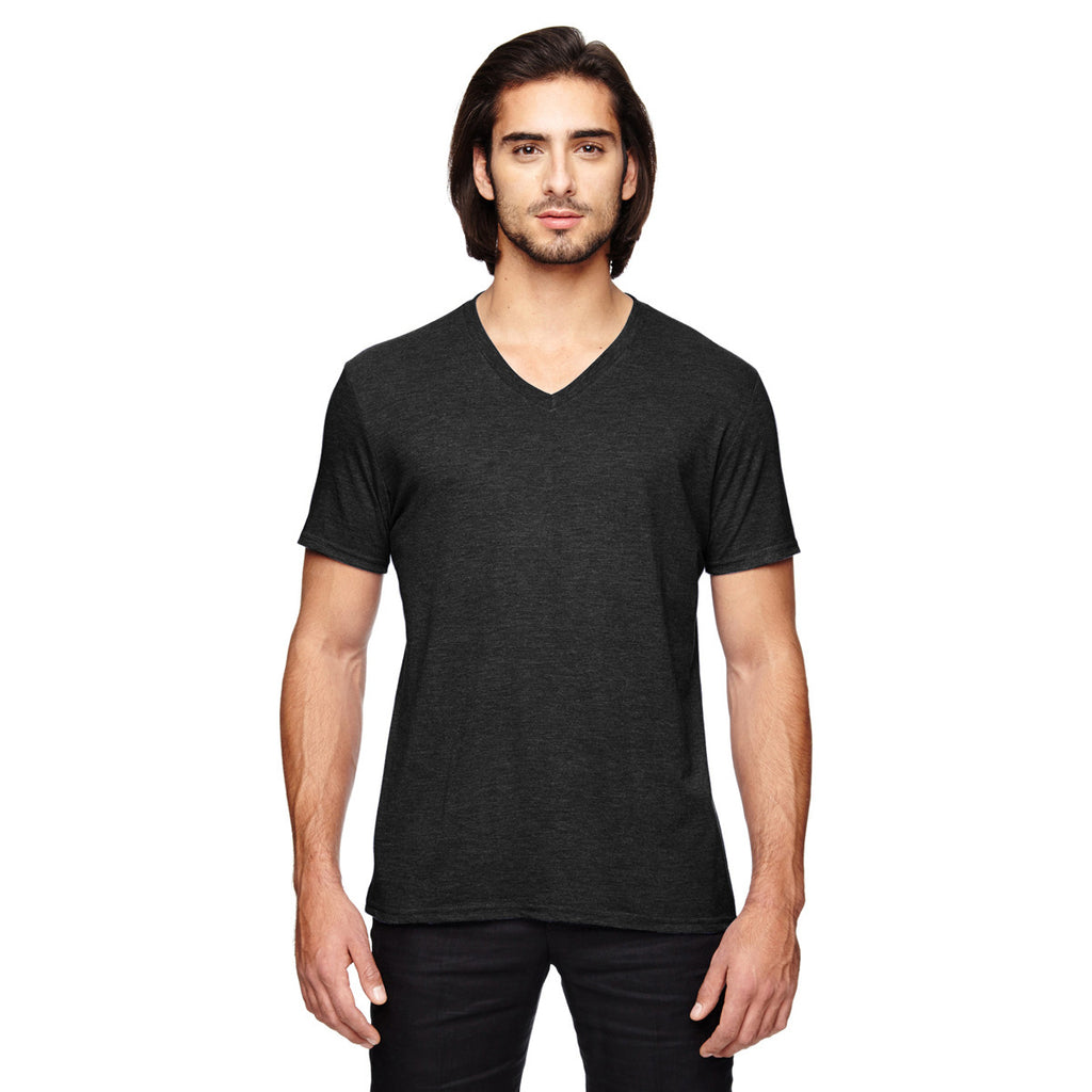Anvil Men's Black Triblend V-Neck T-Shirt