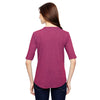 Anvil Women's Heather Raspberry Triblend Deep Scoop Half-Sleeve T-Shirt