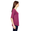 Anvil Women's Heather Raspberry Triblend Deep Scoop Half-Sleeve T-Shirt