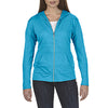 Anvil Women's Heather Caribbean Blue Tri-Blend Full Zip Jacket