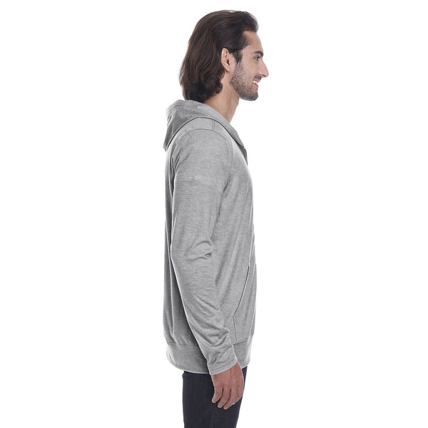 Anvil Men's Heather Grey Tri-Blend Full Zip Jacket