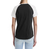 Anvil Women's Black/White Tri-Blend Raglan T-Shirt