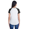 Anvil Women's White/Black Tri-Blend Raglan T-Shirt