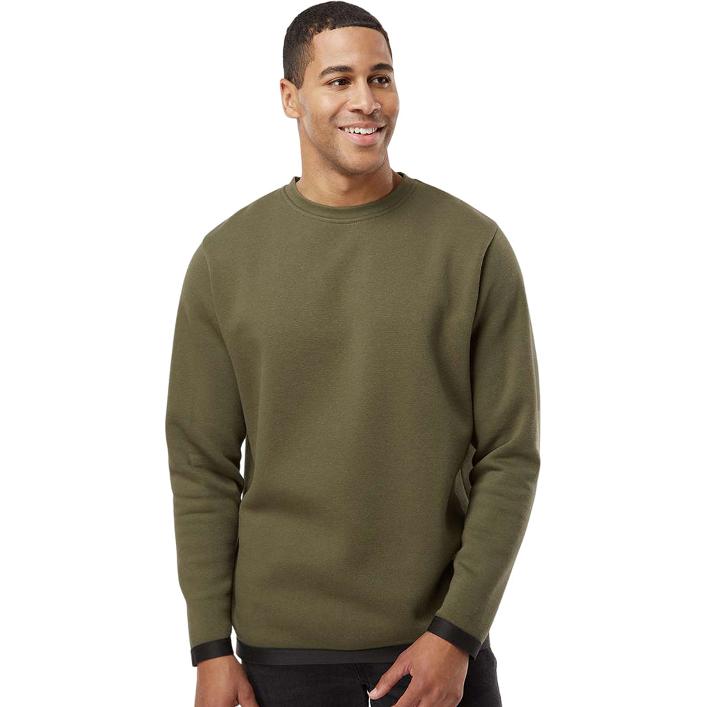 LAT Men's Military Green/Black The Statement Fleece Crewneck Sweatshirt