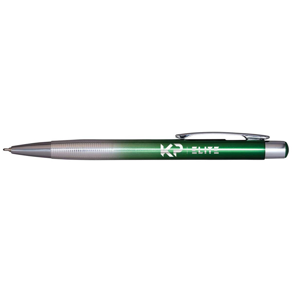 Hub Pens Green Ombre Pen with Silver Trim & Black Ink