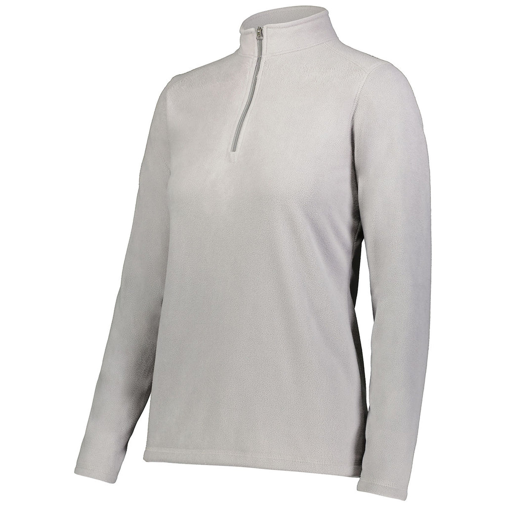 Augusta Sportswear Women's Athletic Grey Micro-Lite Fleece 1/4 Zip Pullover