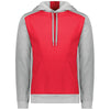 Augusta Sportswear Men's Scarlet/Grey Heather Three-Season Fleece Pullover Hoodie