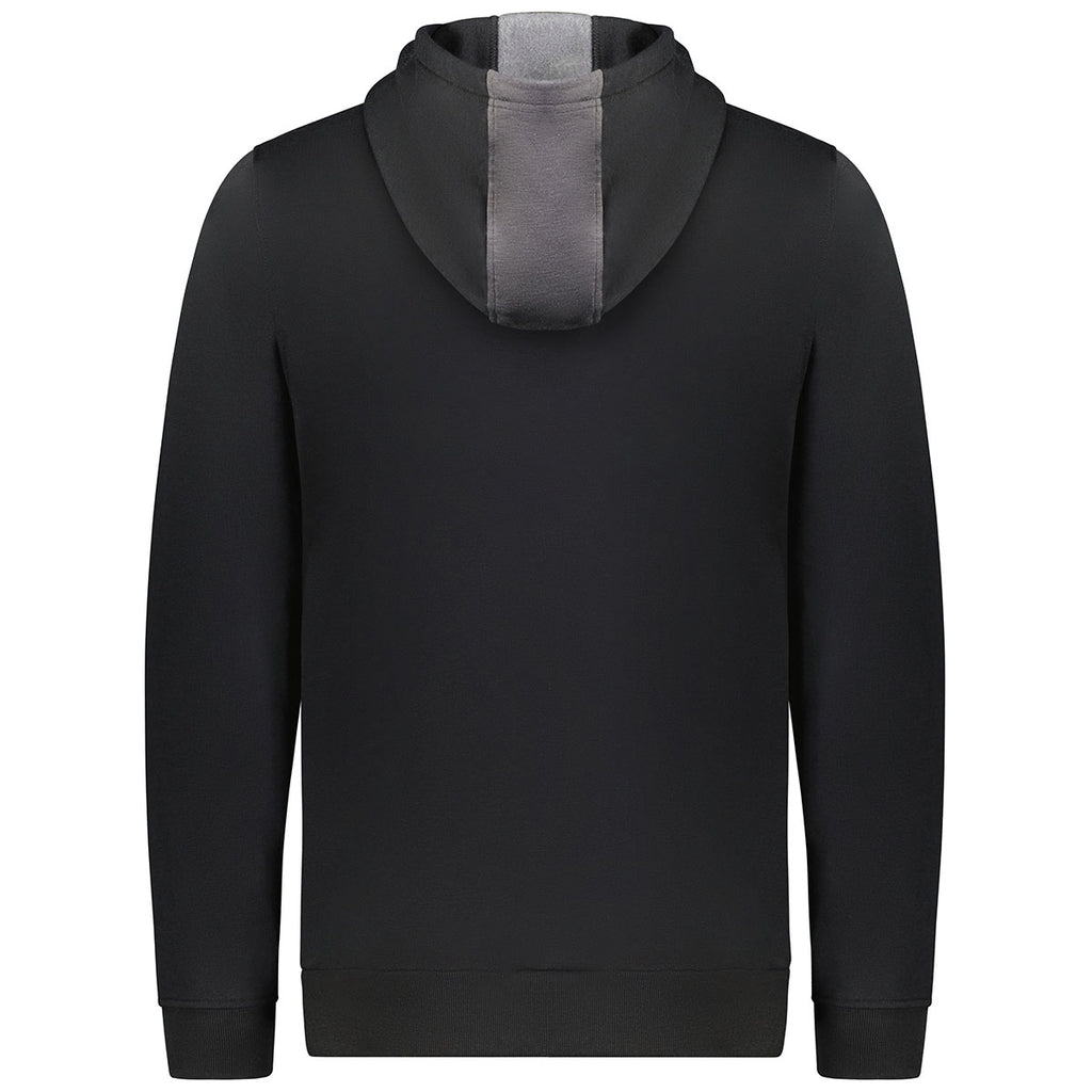 Augusta Sportswear Men's Carbon Heather/Black Three-Season Fleece Pullover Hoodie
