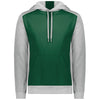 Augusta Sportswear Men's Dark Green/Grey Heather Three-Season Fleece Pullover Hoodie