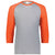 Augusta Sportswear Men's Grey Heather/Orange Heather Gameday Vintage 3/4 Tee