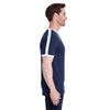 LAT Men's Navy/White Soccer Ringer Fine Jersey T-Shirt
