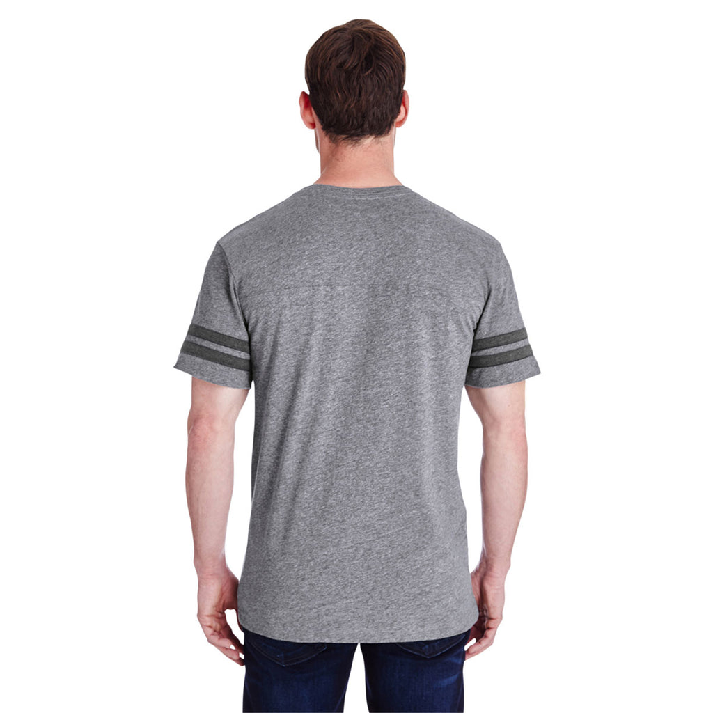 LAT Men's Granite Heather/Vintage Smoke Football Fine Jersey T-Shirt