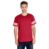 LAT Men's Vintage Red/Blended White Football Fine Jersey T-Shirt