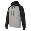 Russell Athletic Men's Oxford/Black Dri Power Colorblock Raglan Hooded Sweatshirt