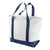 Liberty Bags White/Navy Bay View Giant Zippered Boat Tote