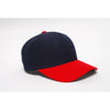 Pacific Headwear Navy/Red Velcro Adjustable Wool Cap