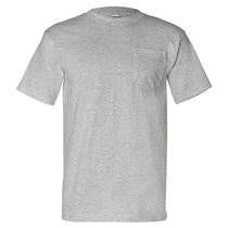 Bayside Men's Dark Ash USA-Made Short Sleeve T-Shirt with Pocket