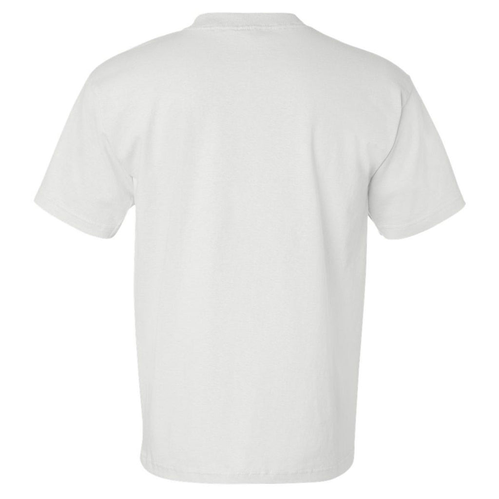 Bayside Men's White USA-Made Short Sleeve T-Shirt with Pocket