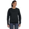 Anvil Women's Black Crewneck Fleece Sweatshirt