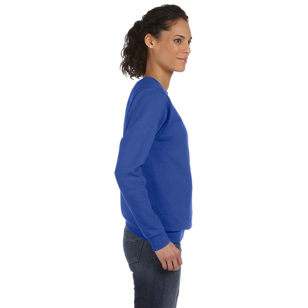 Anvil Women's Royal Blue Crewneck Fleece Sweatshirt