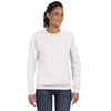 Anvil Women's White Crewneck Fleece Sweatshirt