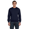 Anvil Men's Navy Crewneck Fleece Sweatshirt