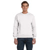 Anvil Men's White Crewneck Fleece Sweatshirt