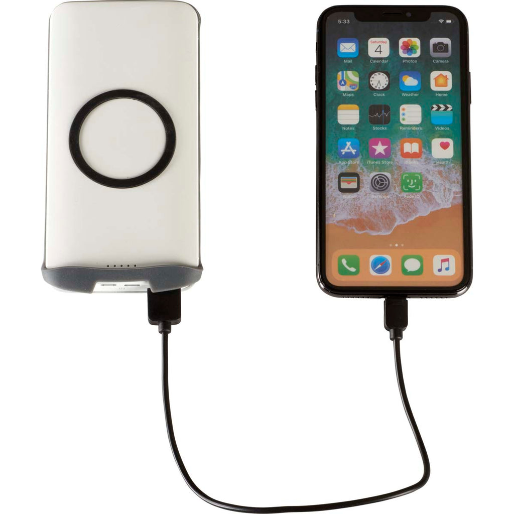 Leed's White Swift 6000 mAh Wireless Power Bank with 2-in-1 Cable