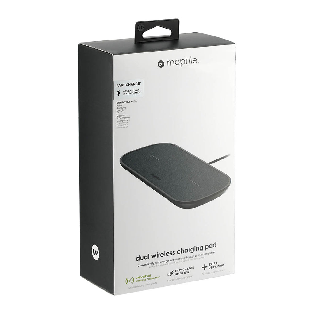 mophie Black 10W Dual Wireless Charging Pad