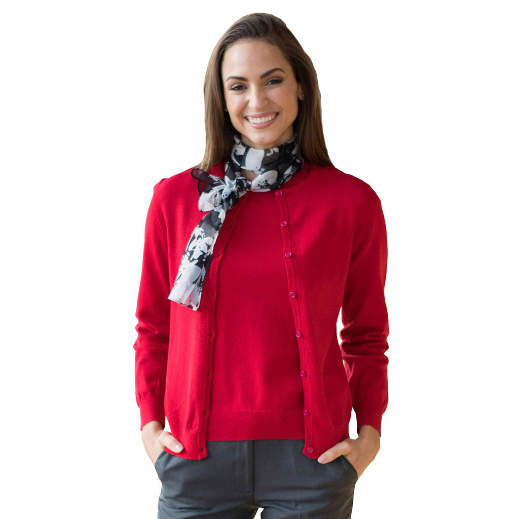 Edwards Women's Red Twinset Cotton Cardigan & Shell