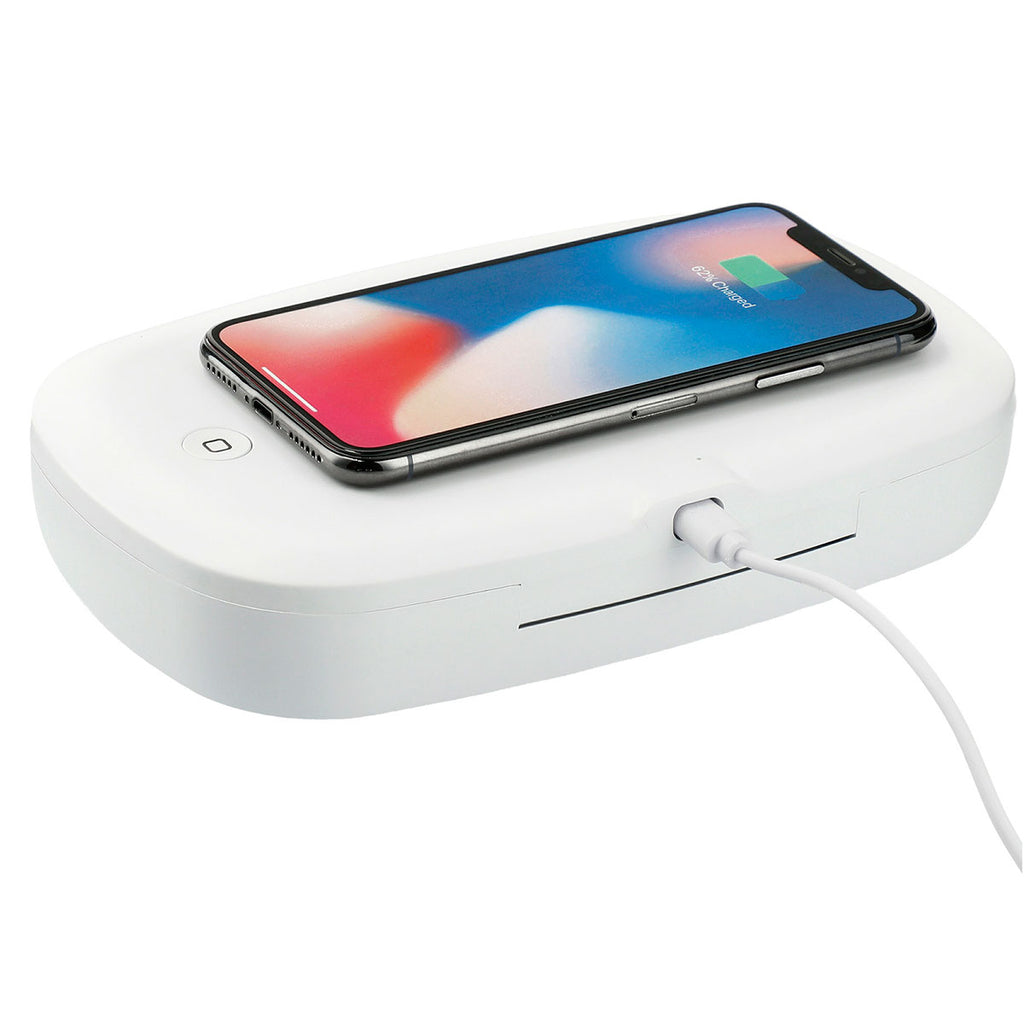 Leed's White UV Phone Sterilizer with Wireless Charging Pad