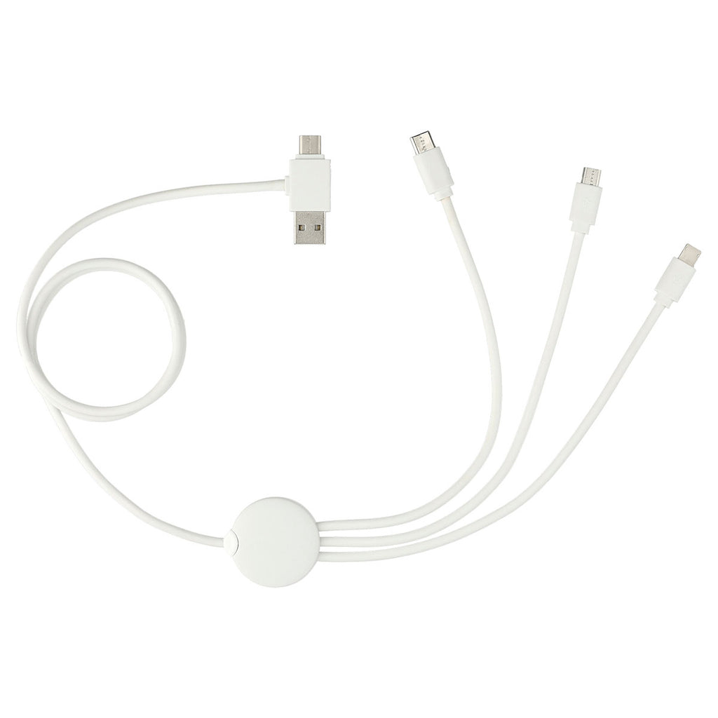Leed's White 5-in-1 Charging Cable with Antimicrobial Additives