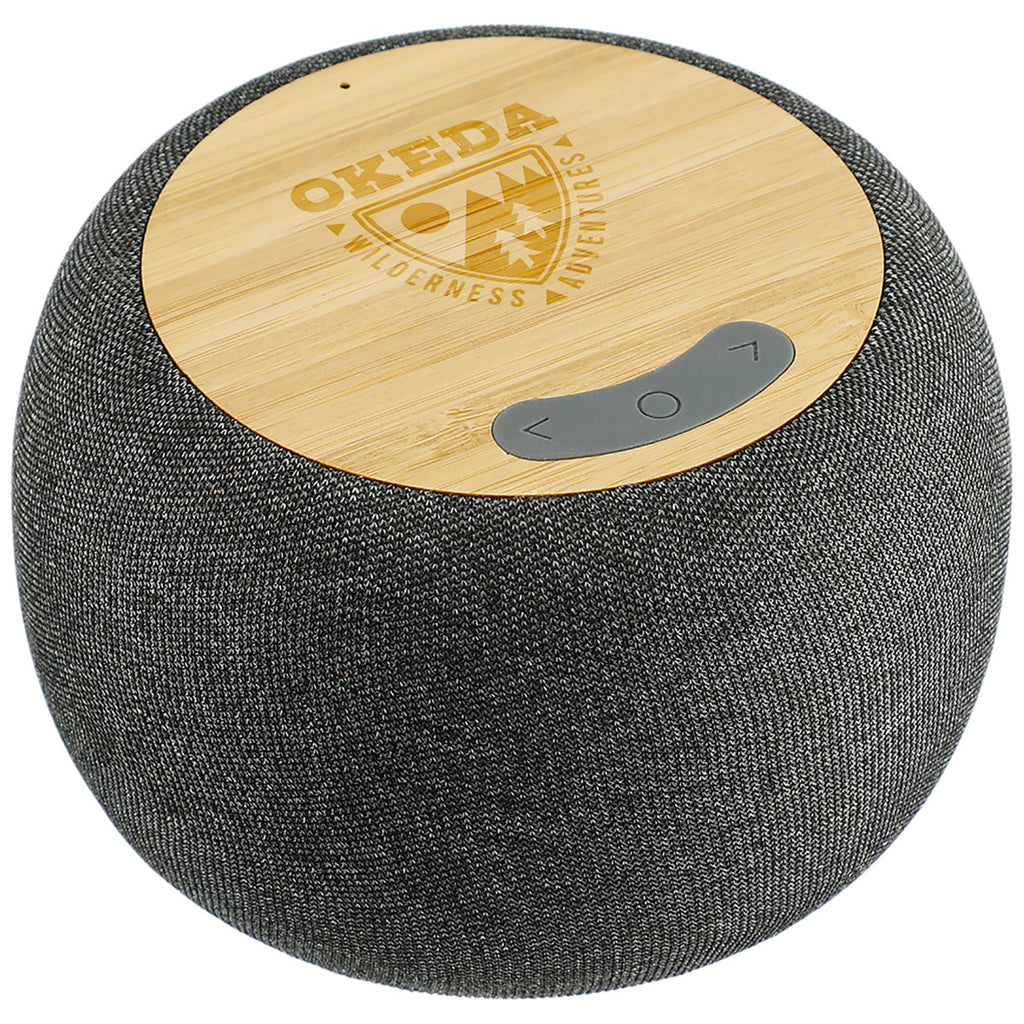 Leeds Grey Garm Fabric & Bamboo Speaker with Wireless Charging