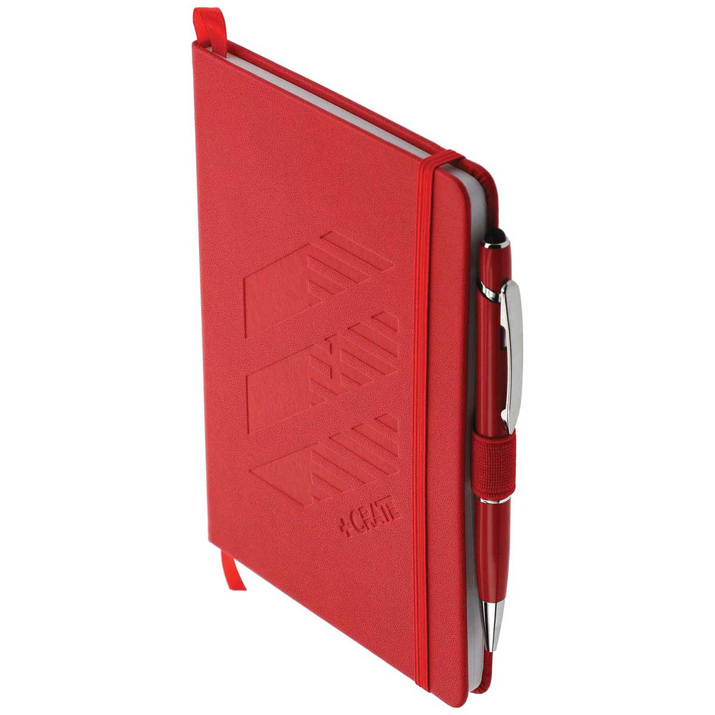 JournalBook Red 5" x 7" Firenze Hard Bound Notebook Bundle Set